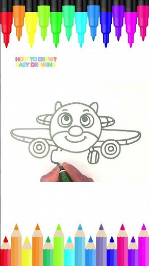 Cute Airplane Drawing for Kids | Easy & Fun Speed Drawing | हवाई जहाज कैसे बनाएं #howtodraw