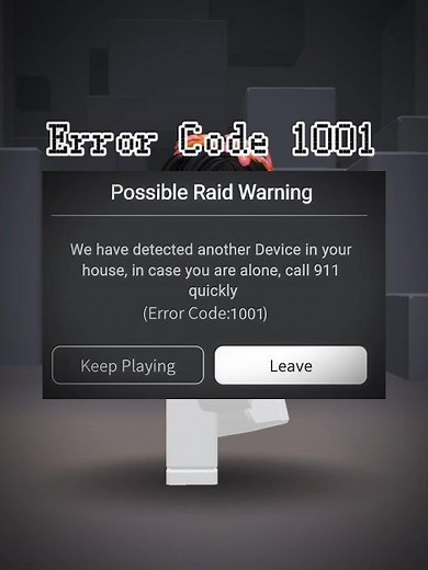 One of the most scariest error code in roblox 🫣 | Error code 1001 | #roblox #creepypasta #robloxfyp