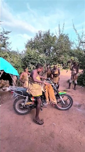 When Hadza starts his motorcycle and pulls the pickup #usa #africa #funny #indonesia