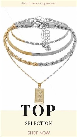 Chunky Layered Gold Tag Necklace