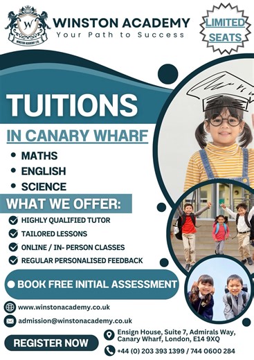 Tuitions in Canary Wharf