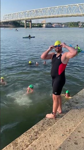 Great Ohio River Swim - August 28, 2022 - taking the plunge