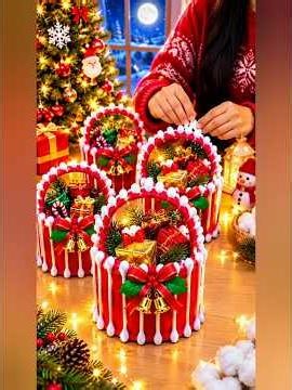 DIY Christmas Gift Basket 🎁✨ Easy Christmas Craft #Shorts
