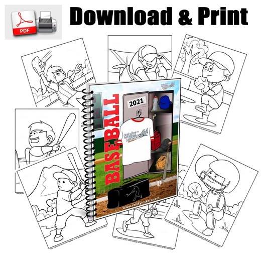 Printable Baseball Coloring Pages: Fun Kids Activity (PDF) - Etsy