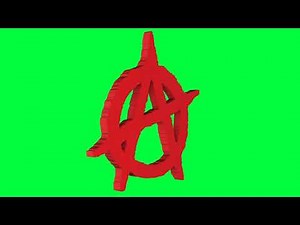 spinning anarchy logo 3d green screen