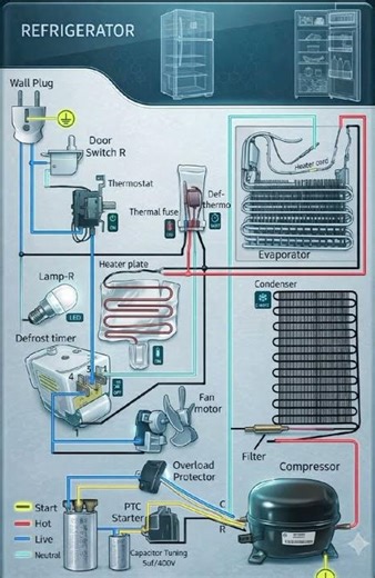 Refrigerator Wiring Diagram Explained in 60 Seconds ⚡
