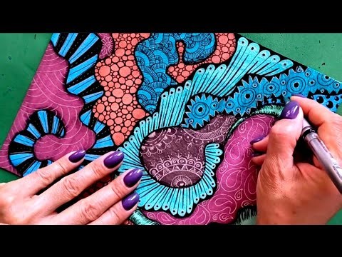 Abstract Doodle Art | Vibrant Colors and Flowing Patterns