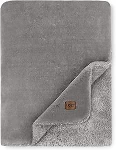 UGG Whitecap Plush Flannel - Oversized Throw Blanket, Seal