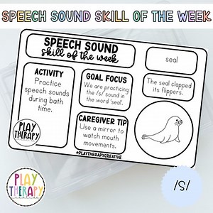 /s/ Speech Sound Skill of the Week Parent Handout | Speech Therapy