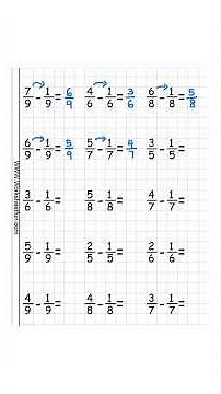 Subtracting Fractions with the Same Denominator | 3rd Grade Math ✅💯 #maths #mathshorts #fraction