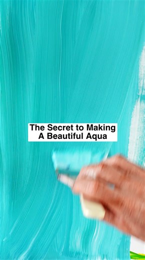 Wanna know the secret to mixing a beautiful aqua? It takes four colors—and one might surprise you. 👀 Start with phthalo blue and phthalo green. You’d think the next step is cadmium yellow or pink… but nope. The secret? Yellow ochre. Then add white—and boom —you’ve got a rich, delicious aqua that feels like a dream. Color is always subjective, but I’m loving this one. Do you? Let me know in the comments! | Art2Life