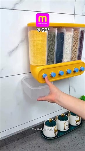 The Gadget World | Follow & Comment "Link" 🔗🛍️ . . . . . . 🥣 Pour, Store & Keep It Fresh! 🌽✨ ✔ Wall-Mounted Design – Saves counter space & keeps your kitchen... | Instagram