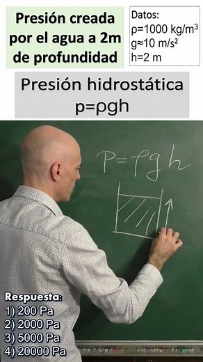 Hallar la presión creada por el agua a cierta profundidad. Presión hidrostática.