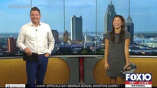 Today’s award for excellence in reporting goes to the team at FOX10 News in Mobile, Alabama! | Jimmy Kimmel Live