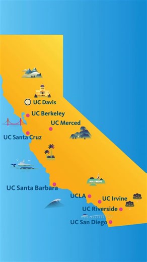 With admissions offers beginning to roll out and just 8 weeks until the May 1 deadline to submit your statement of intent to register, it’s time to start picturing where your next chapter will begin. This week, we’re highlighting @ucdavis 🐴💙💛 In addition to being a global leader in agricultural and environmental sciences, UC Davis is home to the nation’s premier veterinary medicine and viticulture and enology programs 🐄🍷 Who’s excited to become an Aggie??? Video Description: Animated map of