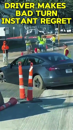 Driver Instantly Regrets Bad Turn #crazy #funny #comedy #react #memes