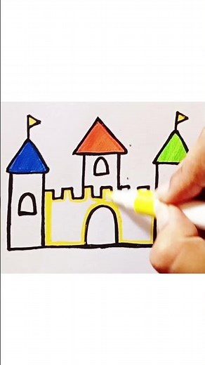 "How to Draw a Simple Castle | Easy Drawing for Beginners"