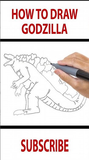 How to draw Godzilla #shorts #godzilla #godzilladrawing