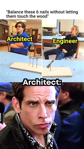 Kadz on Instagram: "Whose solution is better? 🗿 #meme #memes #architect #engineer #zoolander"