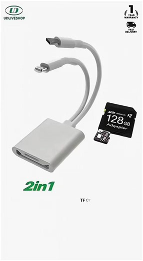 เครื่องอ่านการ์ด Camera Storage Card Reader 2 หัว Lightning /Type -c Card Reader 2in1 OTG SD card สำหรับ USB-c Type-C USB C Type Micro SD #เครื่องอ่านการ์ด #CardReader Reader