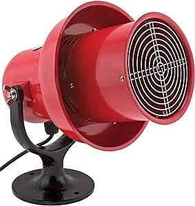Vixen Horns Loud Air Raid Siren - Industrial Alarm Heavy Duty Electric Motor 120V, Fire Tornado Siren Horn (Unidirectional, 117 dB, Range 1600 ft)