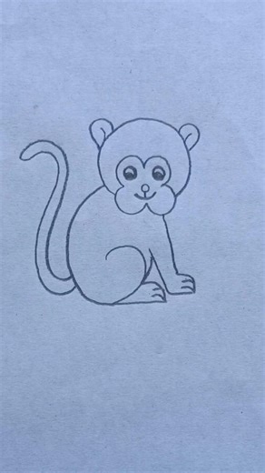 Monkey 🐒 drawing with Simple trick #drawing #easyhouse #art