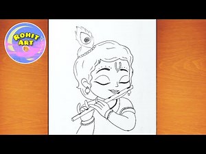 Little Krishna Face Drawing Step By Step | Krishna Ji Drawing Easy | Lord Krishna Pencil Drawing