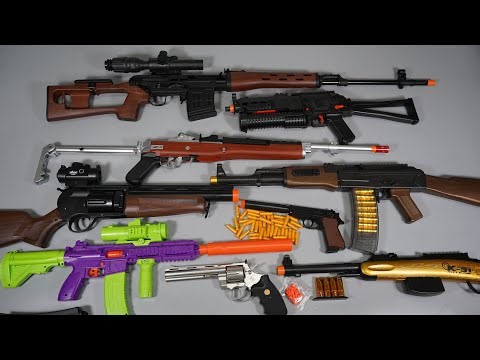 Shell ejecting Toy Guns AK47 Nerf Gun Sniper Rifle Airsoft Shot Gun - Realistic Toy Guns Collection