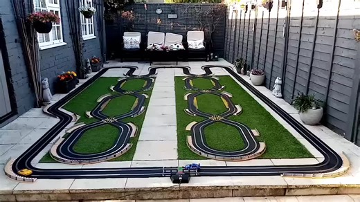 Massive Garden Scalextric Layout with 40m Track