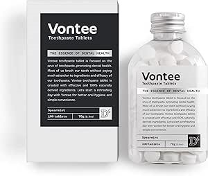 Premium Toothpaste Tablets, Reduce Morning Breath, Fresh Spearmint Flavor, Eco Friendly Toothpaste Tabs, Easy Bite Toothpaste, Travel-Friendly Toothpaste Bits, Toothpaste Bites & 100 Tablets