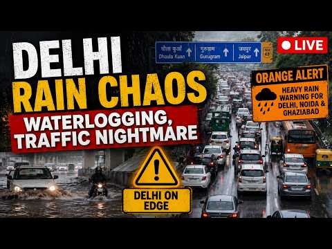 Delhi Rains Today LIVE 🔴: Waterlogging, Roads Flooded, Traffic Jams; IMD Orange Alert | India News
