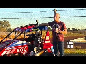 Greg Rust drives a 380hp Speedcar at Sydney Speedway