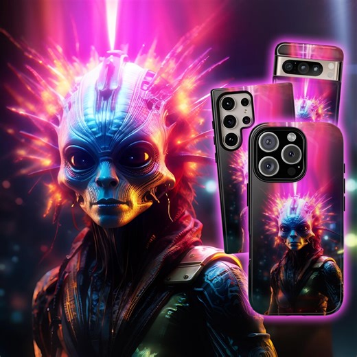 Alien Phone Case – Neon Space Celestial Sci-fi UFO Cover for iPhone 17 Air 16 Pro Max 15 14 13 12 11, Samsung S25 Ultra S24 S23, Pixel 9 Pro - Etsy