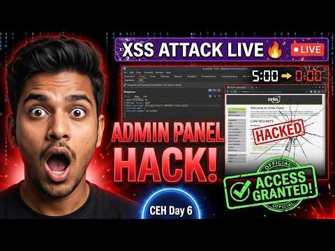 😱 Admin Panel Hack LIVE! XSS Day 6 Free Ethical Hacking CEH Course #xss #cybersecurity #hacker #job