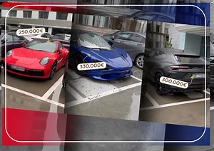 Imagini colosale cu super-masinile de milioane €! S-a înclinat parcarea de la cel mai tare hotel din Mamaia