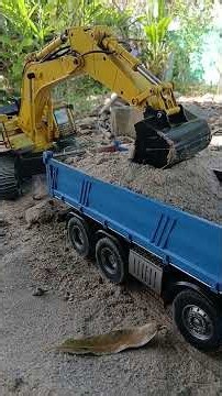 Cheap RC Like Real | Excavator Huina 1593 and Truck 1536 #rcexcavator #rctruck