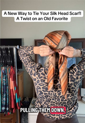 A traditional head scarf bandana with a point is a classic Western look, and using slide knots makes it clean, secure, and comfortable to wear. This video shows how that timeless style comes together with Cowboy Campfire from Cowtown Wild Rags. Cowboy Campfire features soft brown silk with copper, adobe, cream, and peach serape stripes that look especially sharp worn as a head bandana. The pointed back gives that authentic Western headband bandana feel, while slide knots allow for easy adjustmen