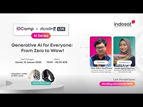 IDCamp x Dicoding Live#4 - Generative AI for Everyone: From Zero to Wow! 📱