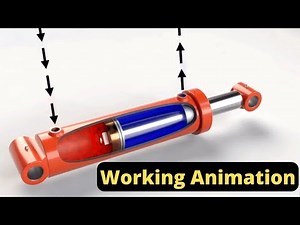 Hydraulic cylinder working animation | How does a Hydraulic cylinder work?