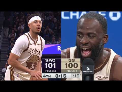 Draymond couldn't believe Kings tanking by intentionally fouling Seth Curry while winning 😂