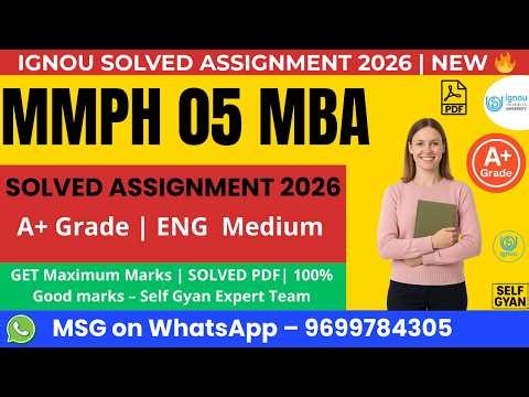 MBA IGNOU MMPH 05 Solved Assignment 2026 Download Now 📚 Ready-Made PDF + Handwritten Guide