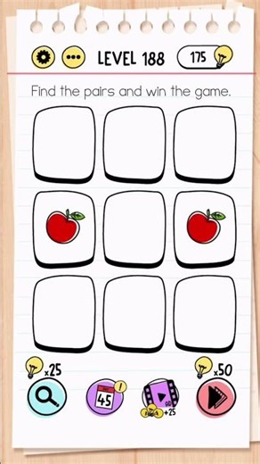 Brain Test Level 188 Answer | Find the pairs and win the game