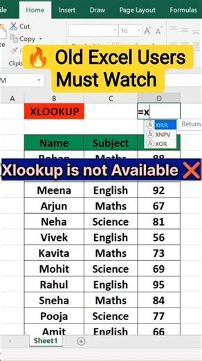 Enable XLOOKUP in Old Excel |🔥 Old Excel Users Must Watch #xlookup #excel #exceltips #exceltricks