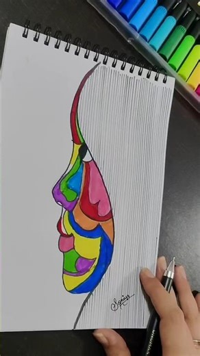 I Tried the New Abstract Face Art Trend | #short #trending