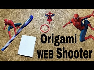 Origami spider man web shooter with pen and paper || how to make spider man web shooter