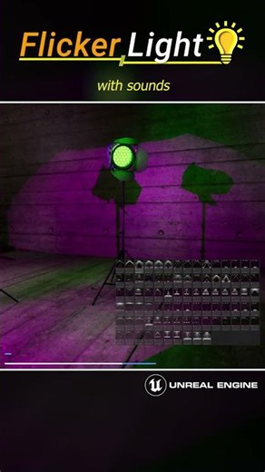 Flicker Light 85 Textured Lights, Sounds and Niagara Spark fully customizable on Unreal Engine