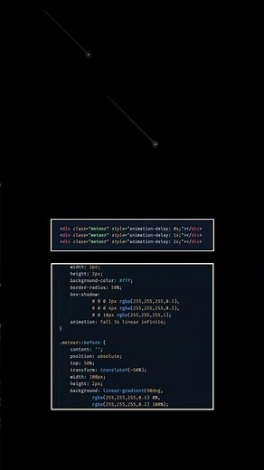 Meteor Animation using HTML and CSS #easyanimation #coding
