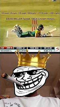 36 Balls = 100 Runs 😱 David Miller Went Crazy! #cricket