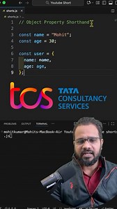 ✨ JavaScript Object Shorthand Same variable same property name? Repeat karne ki zarurat nahi 🔥 Clean code ✔ ES6 feature ✔ Interview favorite ✔ React-ready ✔ Save & follow @mohitdecodes for daily JS tips 🚀 #javascript #objectshorthand #es6 #jsinterview #frontend reactjs codingreels mohitdecodes | MohitDecodes