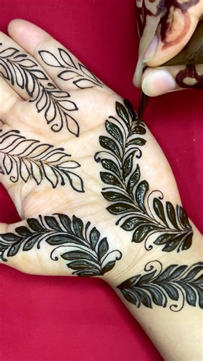 Beautiful leaves tutorial easy #mehndi #henna #ytshorts